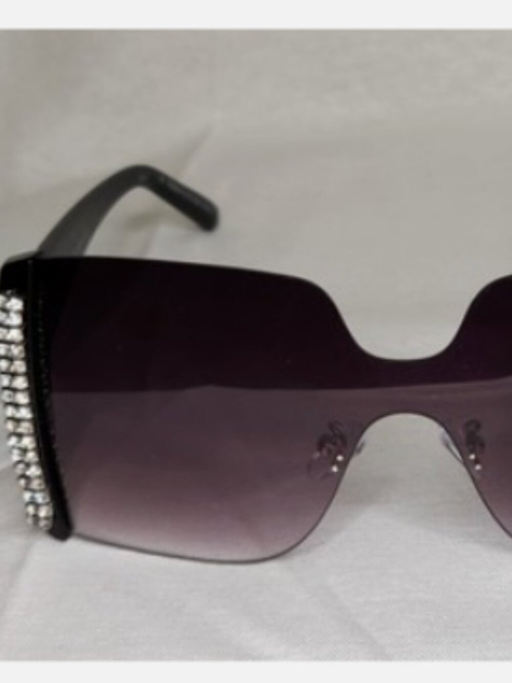 True Religion Sunglasses Women's Shield Black Frame with Rhinestones NWOT Cute!